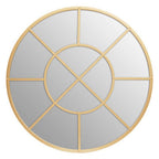 Gold Finish Round Wall Mirror | Descartes