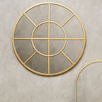 Gold Finish Round Wall Mirror | Descartes