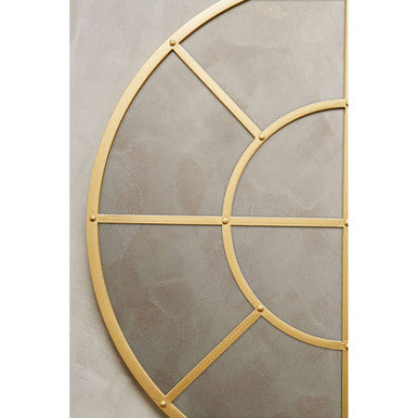 Gold Finish Round Wall Mirror | Descartes