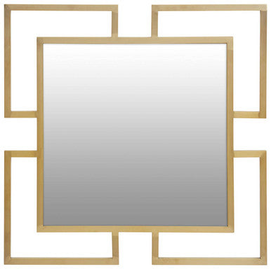 Brushed Gold Small Wall Mirror | Allure