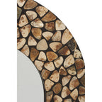 Round Black Wall Mirror with Seashell Inlay | Palu