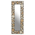 Rectangular Black Wall Mirror with Shell Inlay | Palu