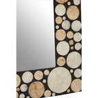 Rectangular Black Wall Mirror with Shell Inlay | Palu