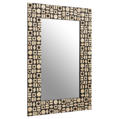 Black Wall Mirror with Shell Inlay | Palu