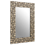 Black Wall Mirror with Shell Inlay | Palu
