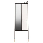 Black Floor Mirror with Coat Rack | Nirav
