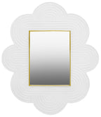White Finish Mango Wood Wall Mirror | Saras