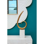White Finish Mango Wood Wall Mirror | Saras