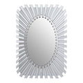 Jade Silver Rectangular Sunburst Wall Mirror