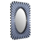 Grey Rectangular Sunburst Wall Mirror | Jade