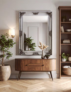 Silver Wooden Frame Wall Mirror | Lora