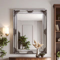 Silver Wooden Frame Wall Mirror | Lora