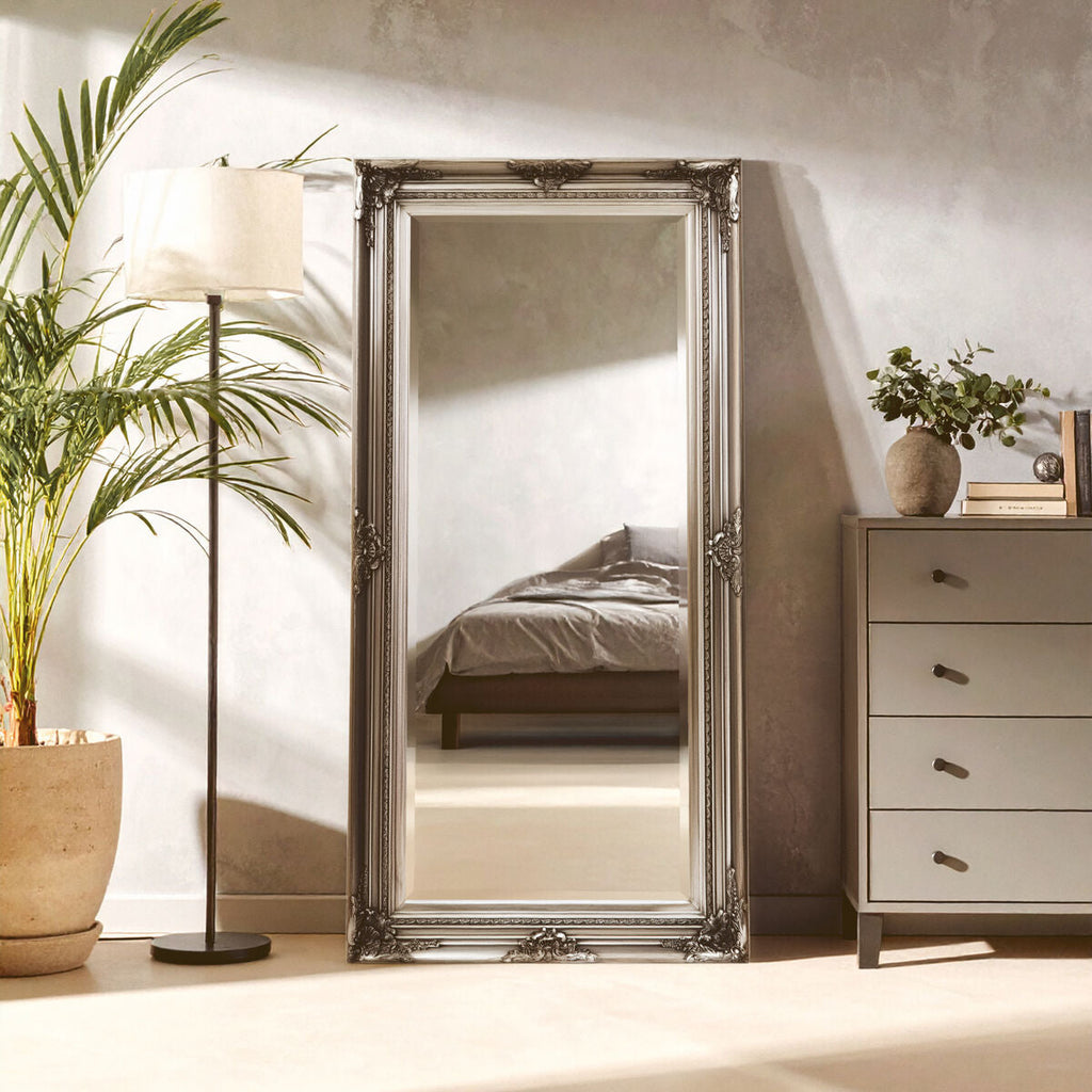 Silver Wooden Frame Wall Mirror | Lori