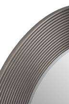Grey Ribbed Round Wall Mirror | Dervio