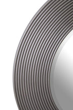 Grey Ribbed Round Wall Mirror | Dervio