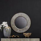 Grey Shagreen Effect Wall Mirror | Deruta
