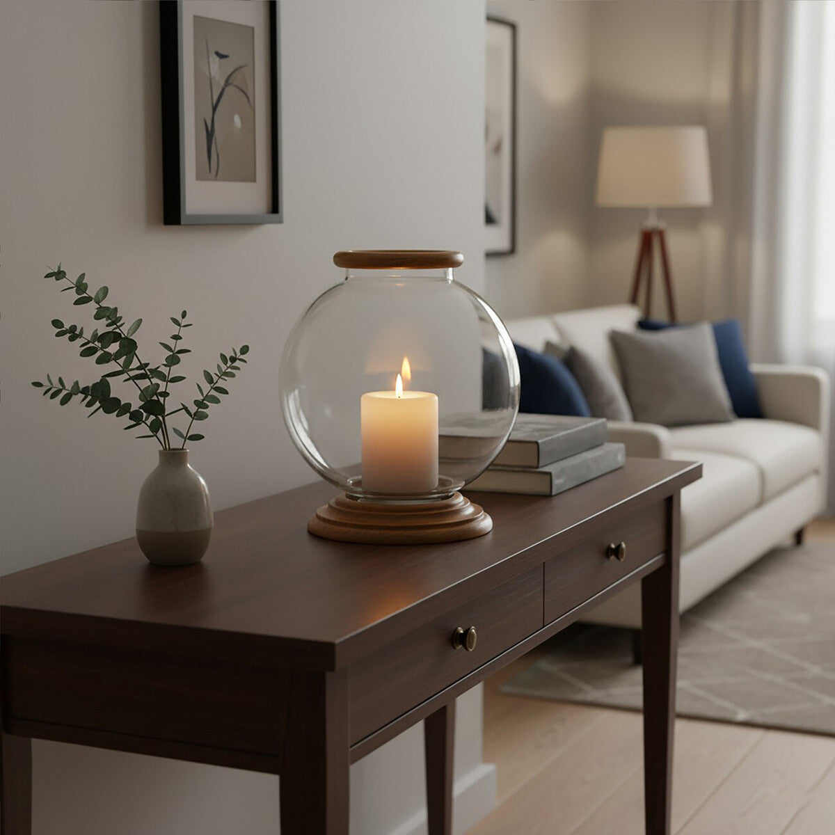 Hurricane Large Glass Candle Holder | Hampstead