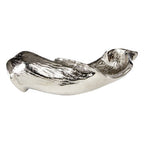 Textured Nickel Finish Small Leaf Dish | Hampstead