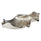 Textured Nickel Finish Large Leaf Dish | Hampstead