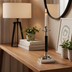 Nickel and Black Finish Candle Holder | Riya