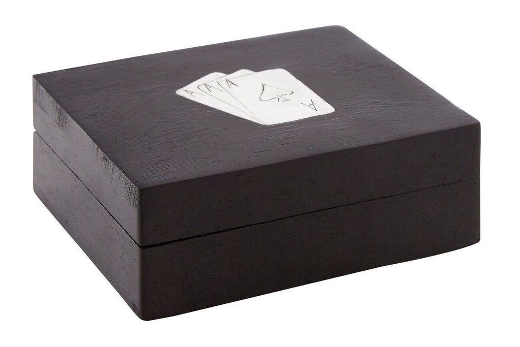 Black Mango Wood Playing Card Box | Churchill Games
