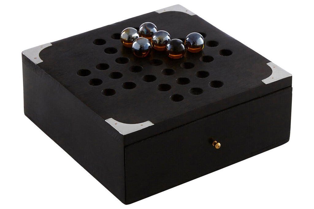 Black Sheesham Wood Solitaire Games Box | Churchill Games