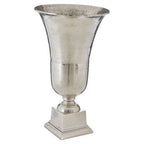 Large Silver Finish Fluted Vase | Kensington Townhouse