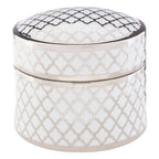 White and Silver Large Ceramic Box | Renne