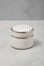 White and Silver Large Ceramic Box | Renne