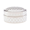 White and Silver Small Ceramic Box | Renne