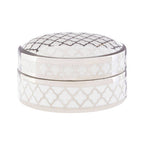 White and Silver Small Ceramic Box | Renne