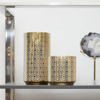 Large Gold and Cream Ceramic Vase | Hexa