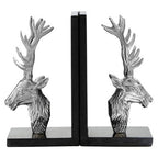 Set of 2 Stag Bookends with Marble Base | Kinsley