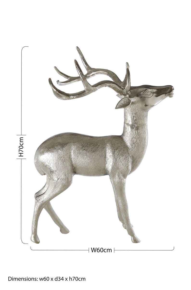Large Nickel Finish Floor Standing | Stag
