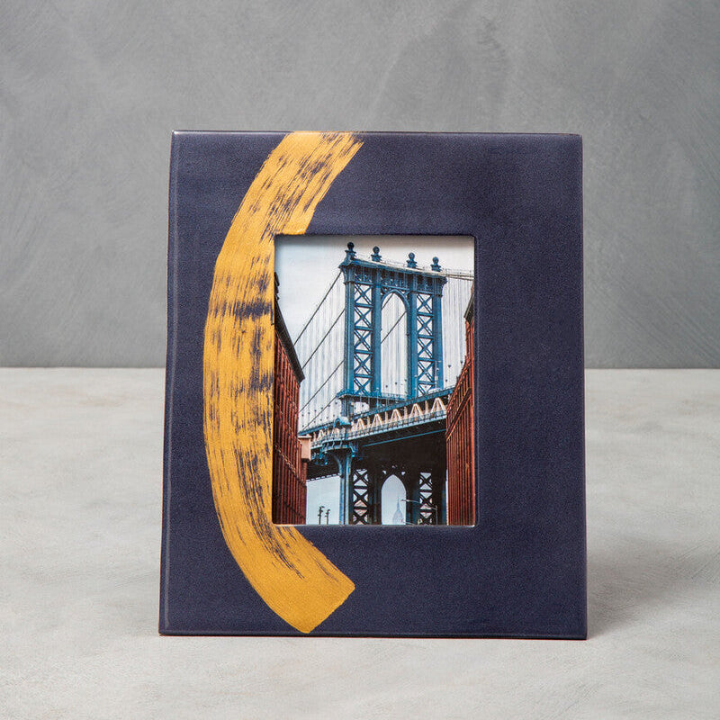 Blue And Gold 5In X 7In Large Photo Frame | Alma