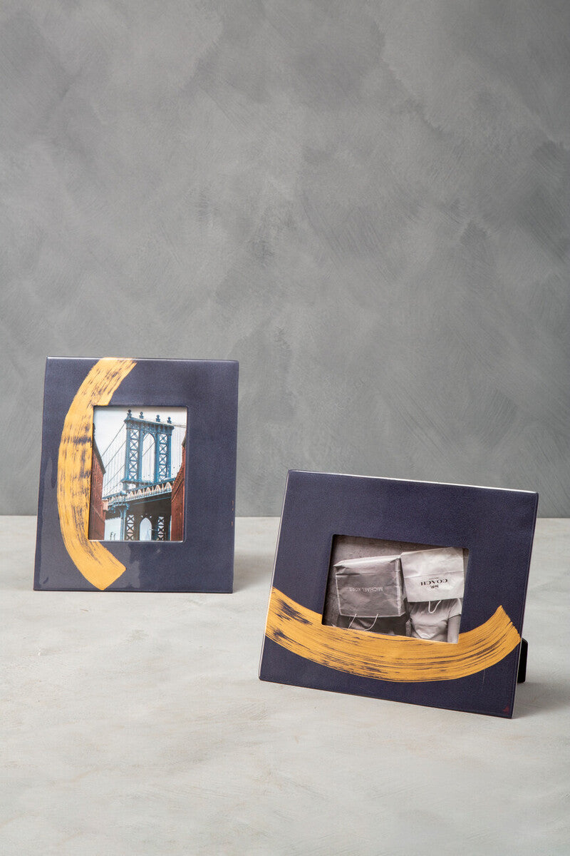 Blue And Gold 5In X 7In Large Photo Frame | Alma