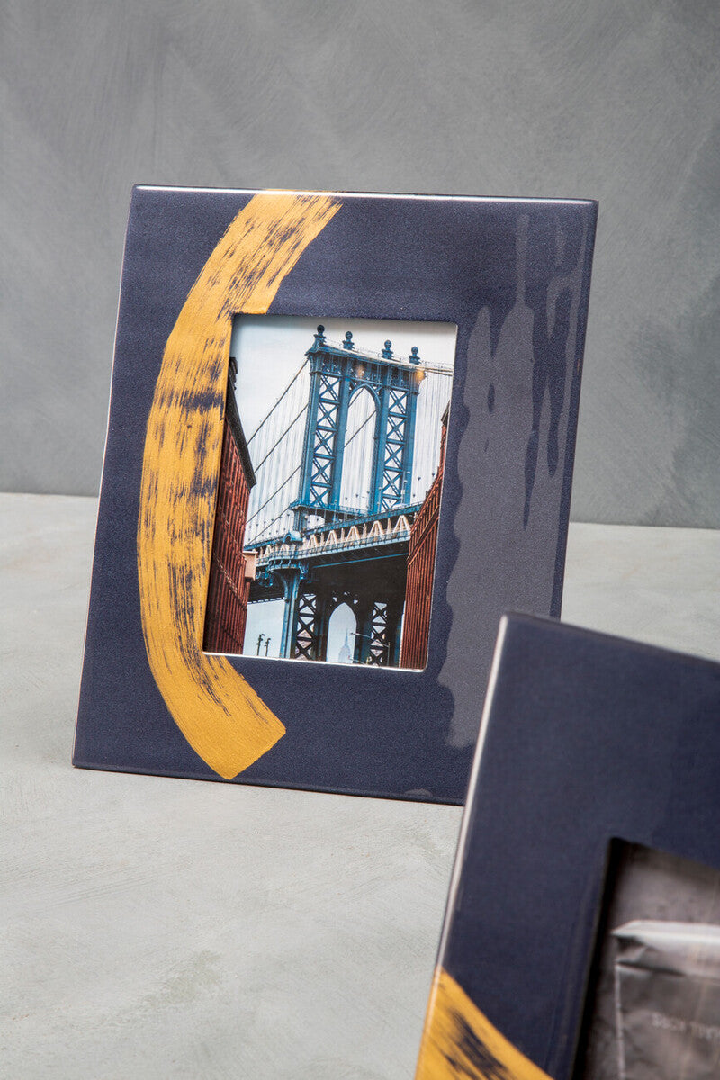 Blue And Gold 5In X 7In Large Photo Frame | Alma