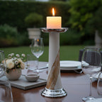 White And Gold Candle Holder | Alma