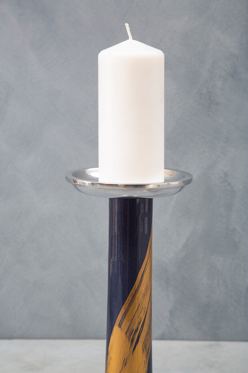 Blue And Gold Candle Holder | Alma