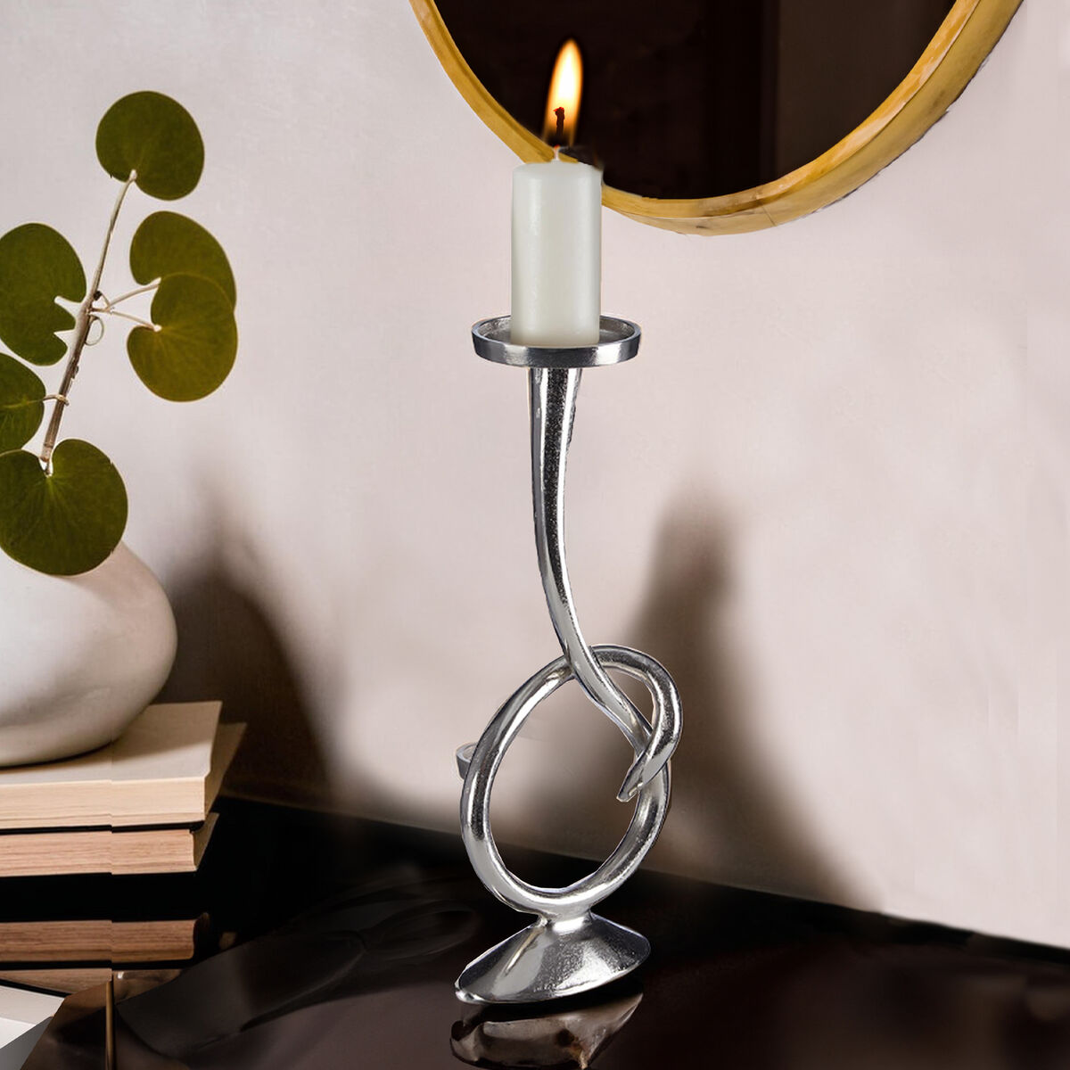 Twist Nickel Candle Holder | Kensington Townhouse