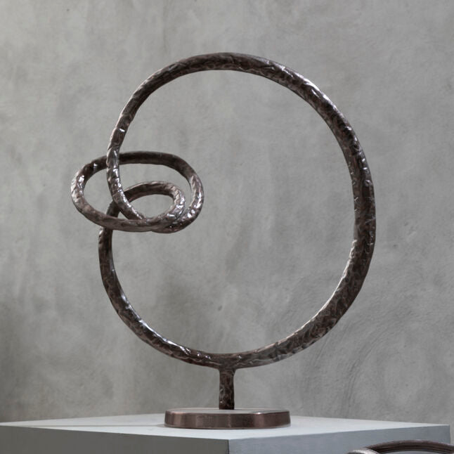 Nexus Round Rough Bronze Sculpture