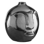 Small Silver Face Round Vase | Viso