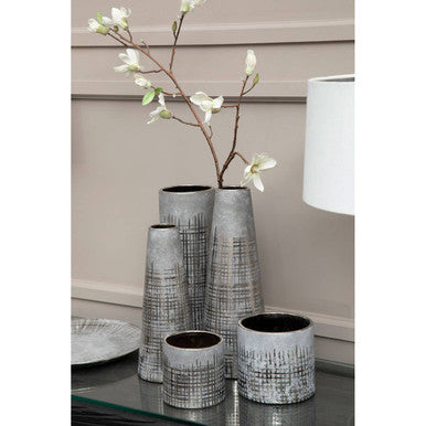 Large Grey and Silver Ceramic Planter | Embra