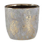 Small Grey and Gold Ceramic Planter | Orvena