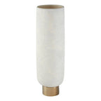 White and Gold Large Pedestal Vase | Callie