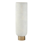 White and Gold Large Pedestal Vase | Callie