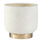 Callie White and Gold Large Ceramic Planter