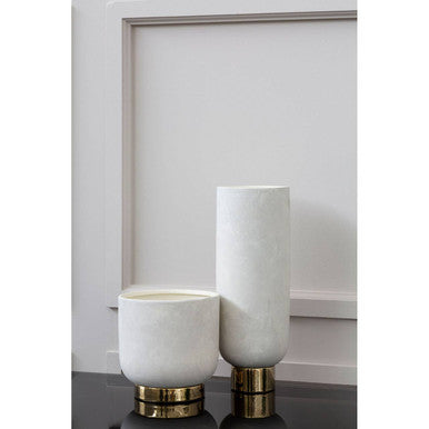 Callie White and Gold Large Ceramic Planter