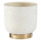 White and Gold Small Ceramic Planter | Callie