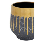 Large Grey and Gold Finish Planter | Cyrus